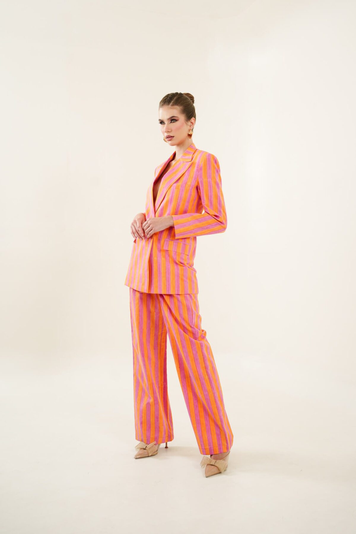 OrPink Full length model looking left