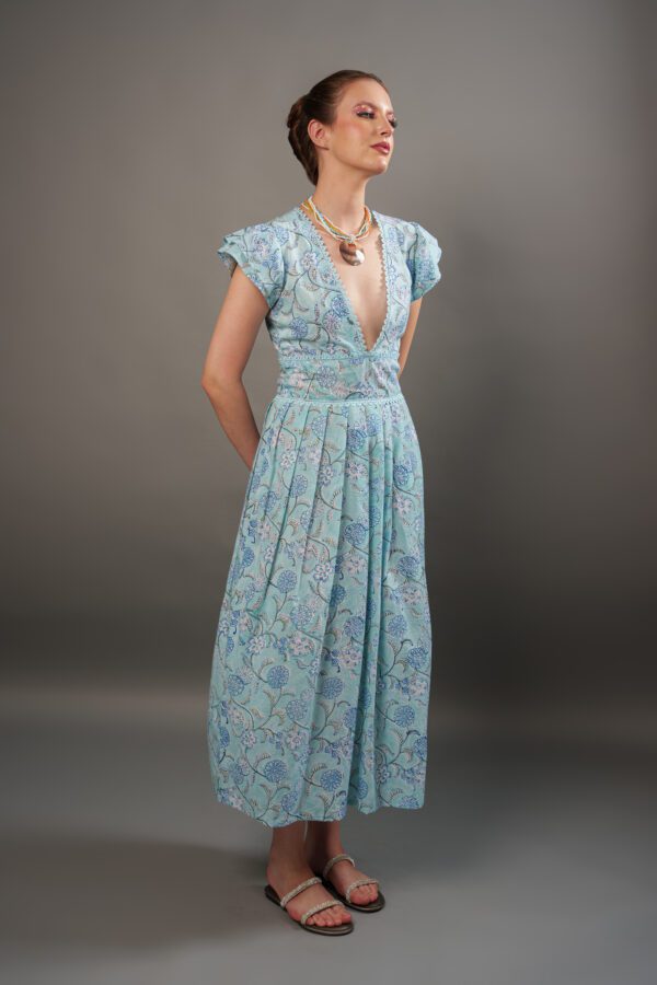 Icy Dress model folded hands in the back