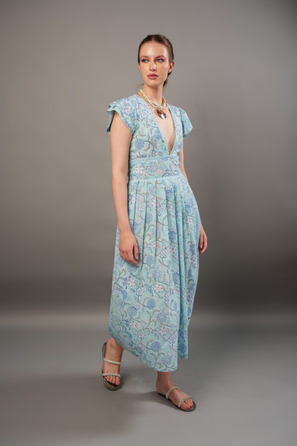 Icy Dress model looking to the leftside