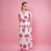 Rosina Dress front, model looking left