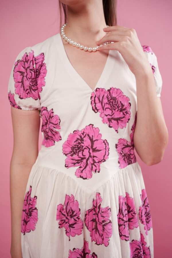 Rosina Dress Close up of the top, and neck