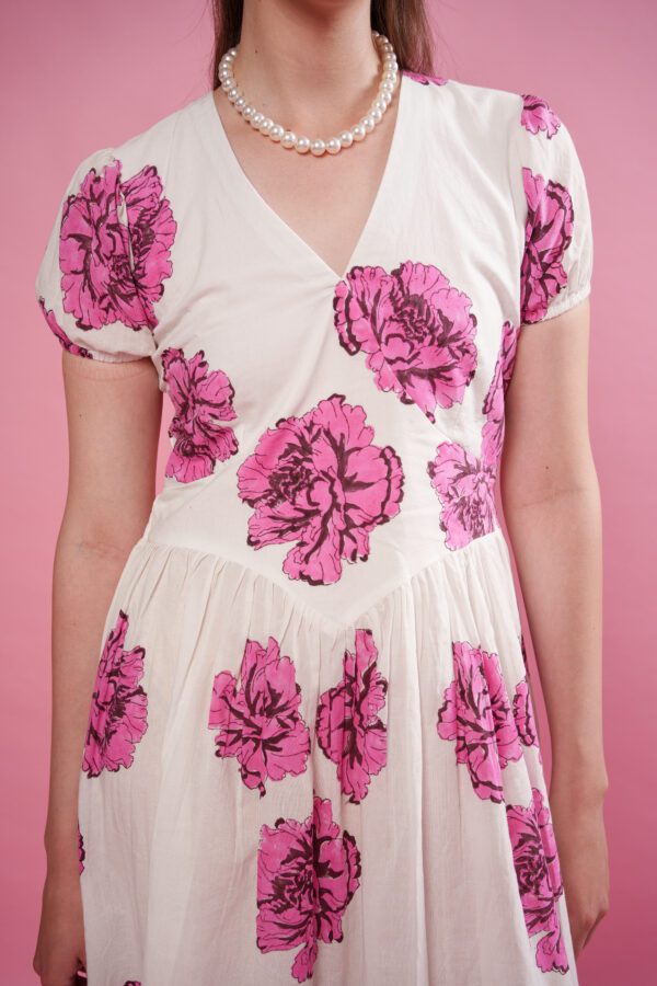 Rosina Dress Close up of the top, and neck