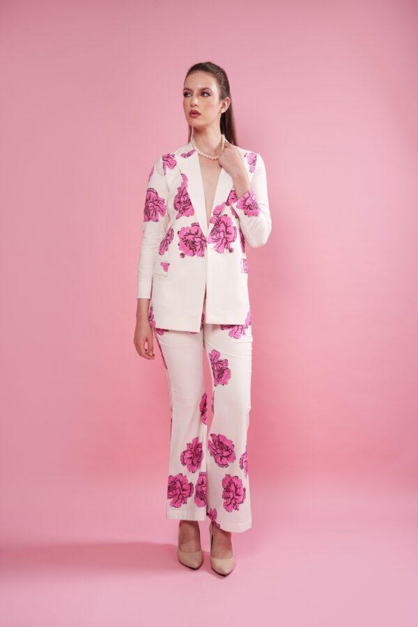 Blush Set full length frontside, model looking left