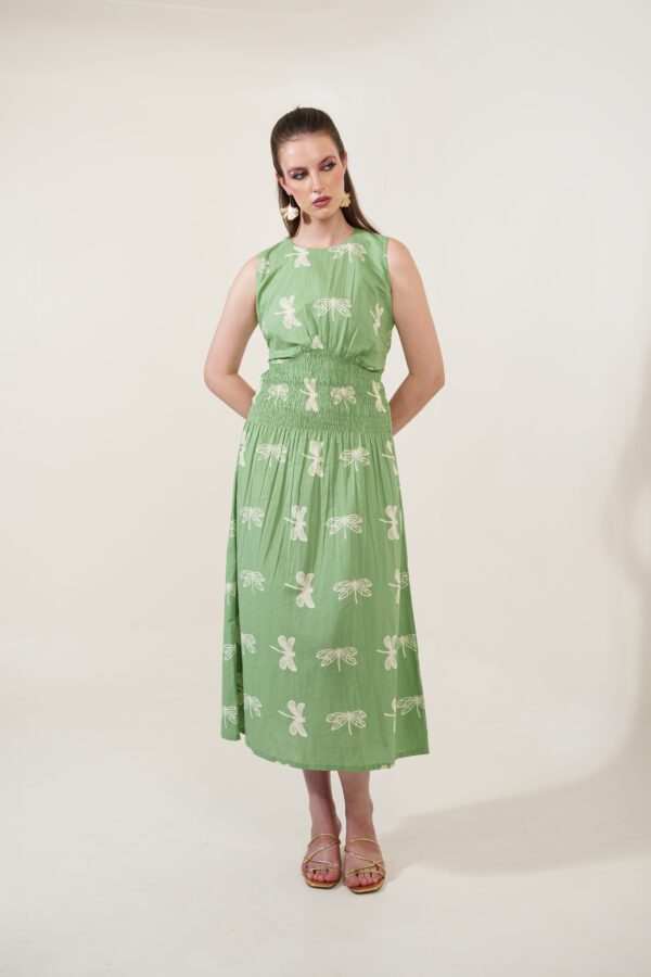 Firefly Dress full length, model looking down