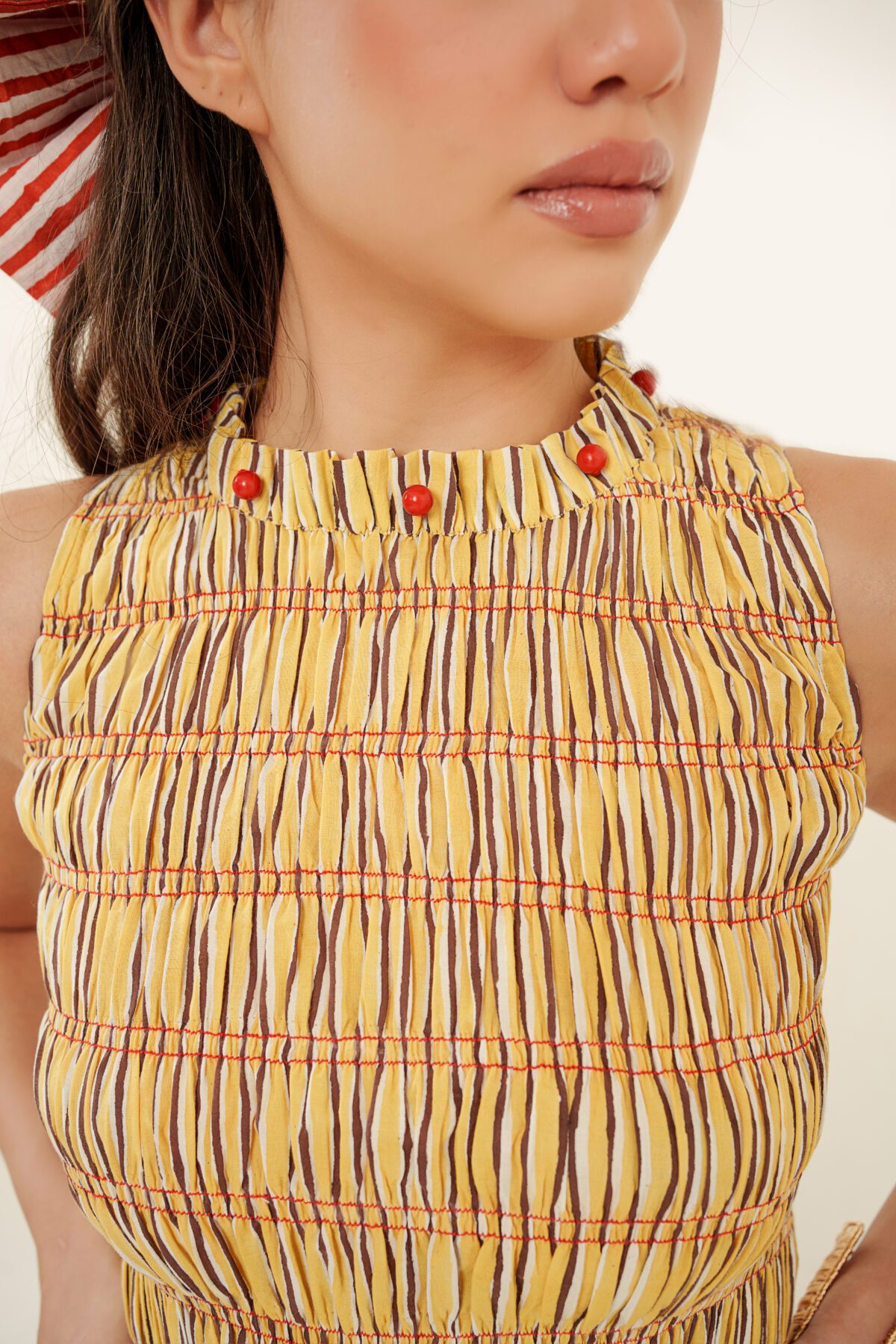 Taarini Dress neck beads details